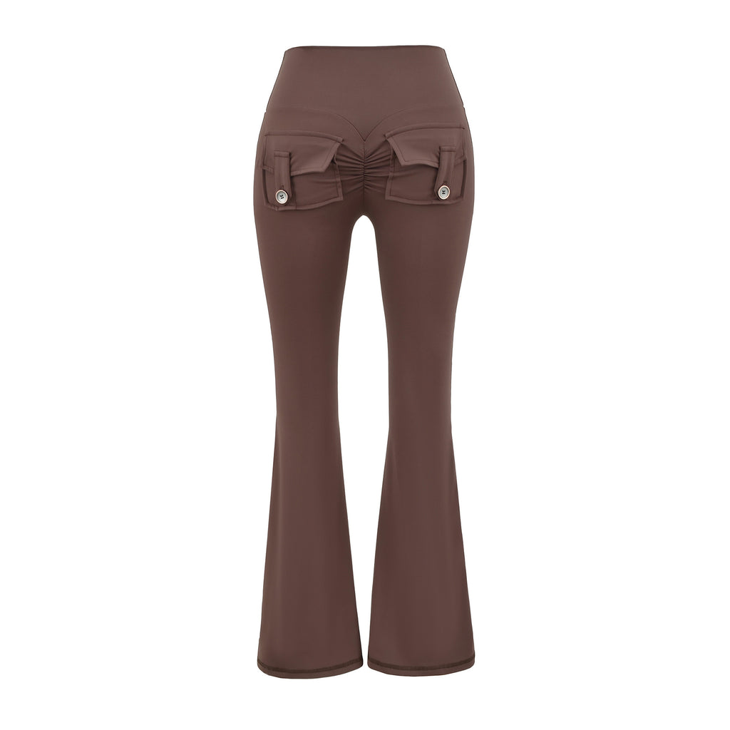 Tummy-Control Flared Pants for Women, Lightweight Breathable High-Waisted Yoga Bottoms