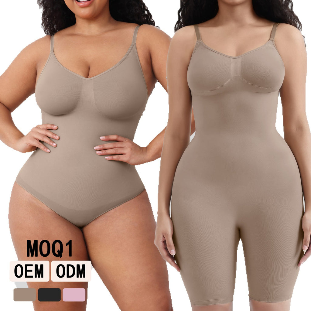 Women's Body Shaping Support Hip Lift Open Crotch Reinforced Version Strap Bodysuit