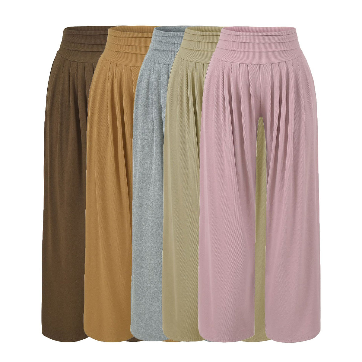Women's Crop Racerback Button Vest &amp; Drape Wide Leg Pants Two Piece Set