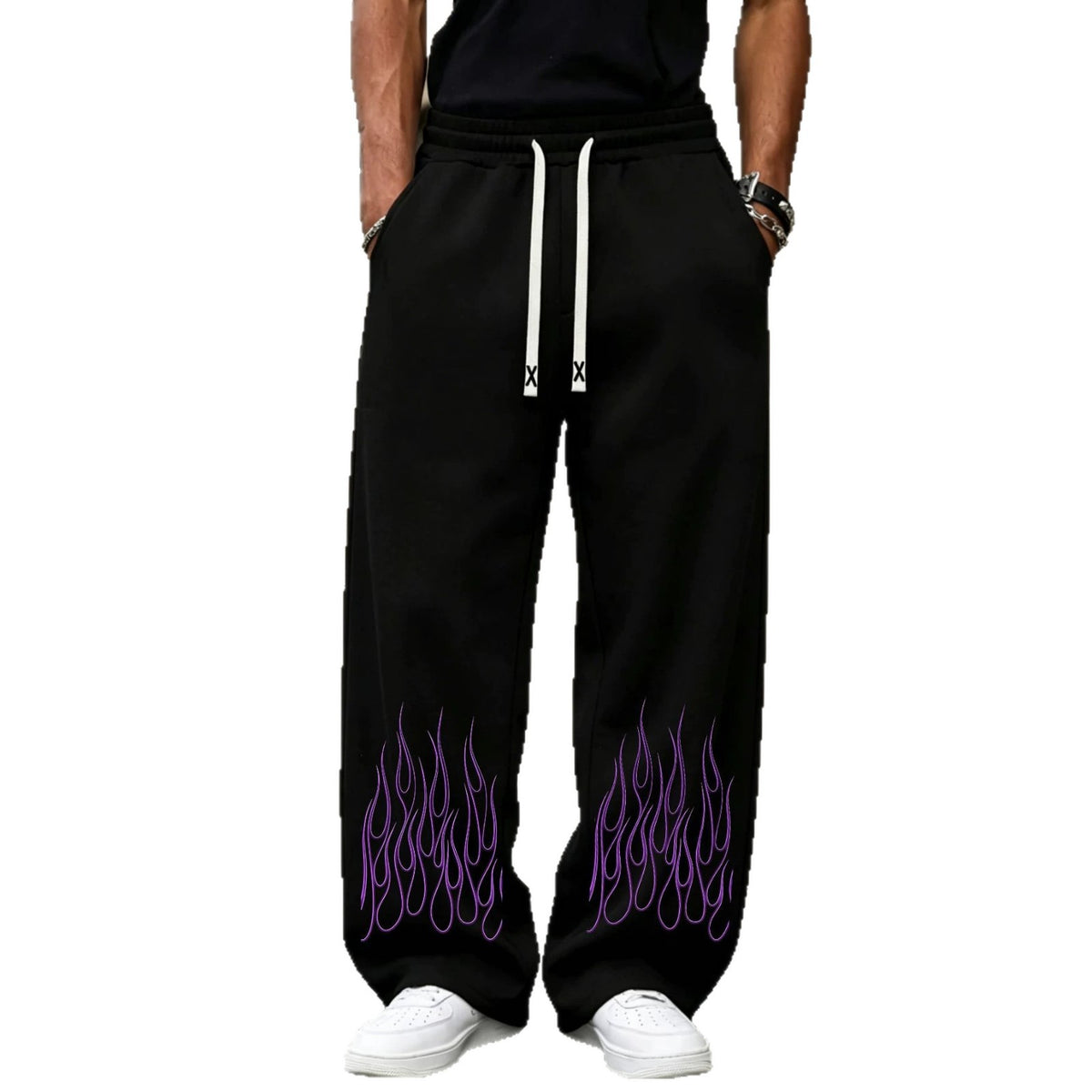 Men's  Casual Sweatpants, Loose Wide-Leg Lightweight Drapey Long Pants