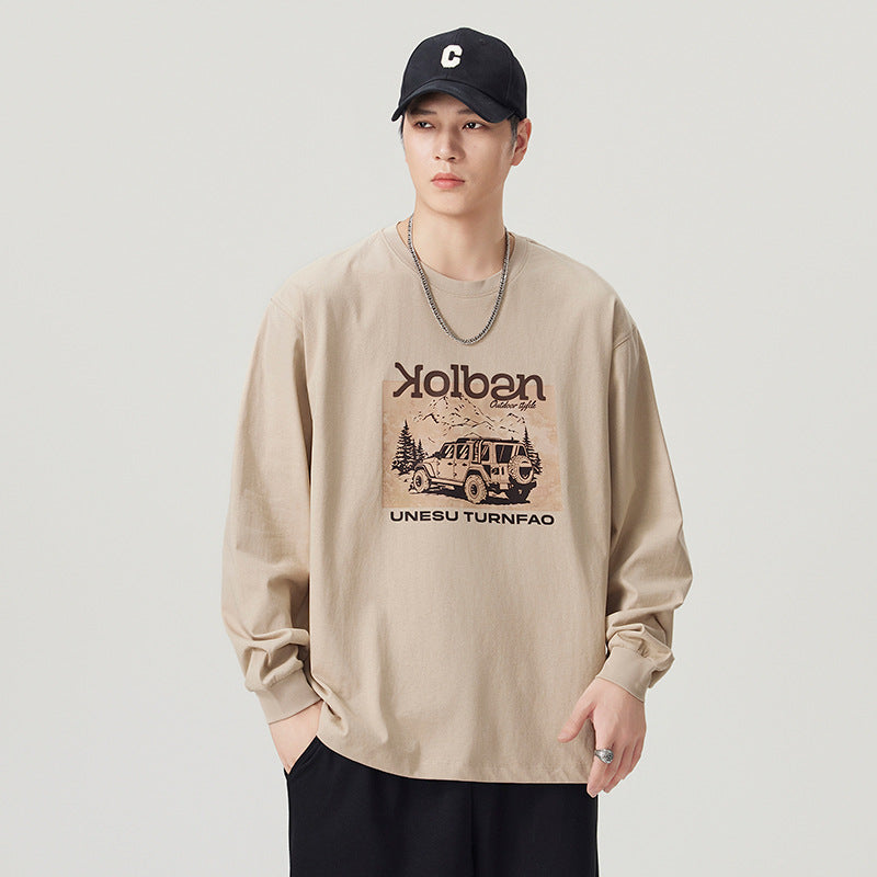 Men's  Printed Long Sleeve Crew Neck T-Shirt
