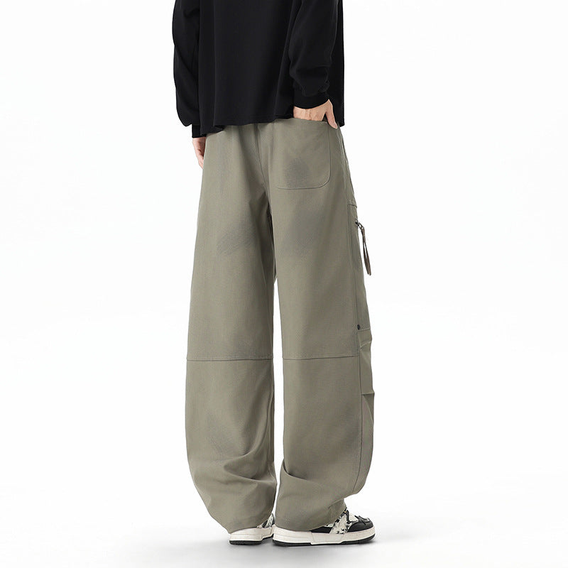 Men's Leg Cargo Pants, Multi-Pocket Loose Fit Casual Trousers for Hiking