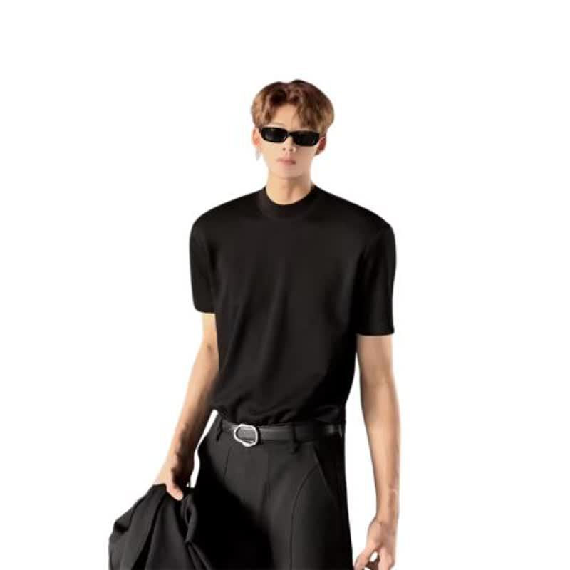 Casual Loose Fitted Plain Color Short Sleeve T-Shirt