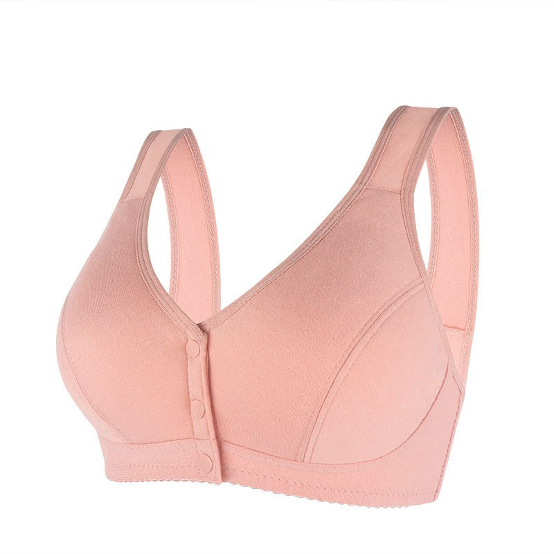 Women's soft cotton vest style middle-aged and elderly bra, large size without steel ring underwear for women