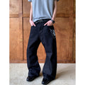 Men's American Style Black Knife-Edge Jeans High Street Cool and Fashionable Design Long Pants