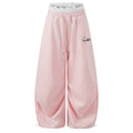 Fake two pairs of pants loose wide leg curved knife pants