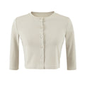 Women's Early Stretch Knit 3-Piece Set Off-Shoulder Tube Top Cropped Cardigan Flared Slim-Fit Pants