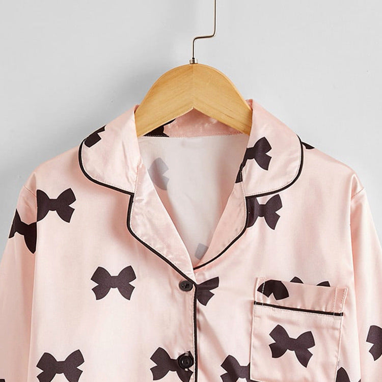 Children's Pajamas Set Two piece Autumn Silk Cute Cartoon Long Sleeve Girls' Home Wear