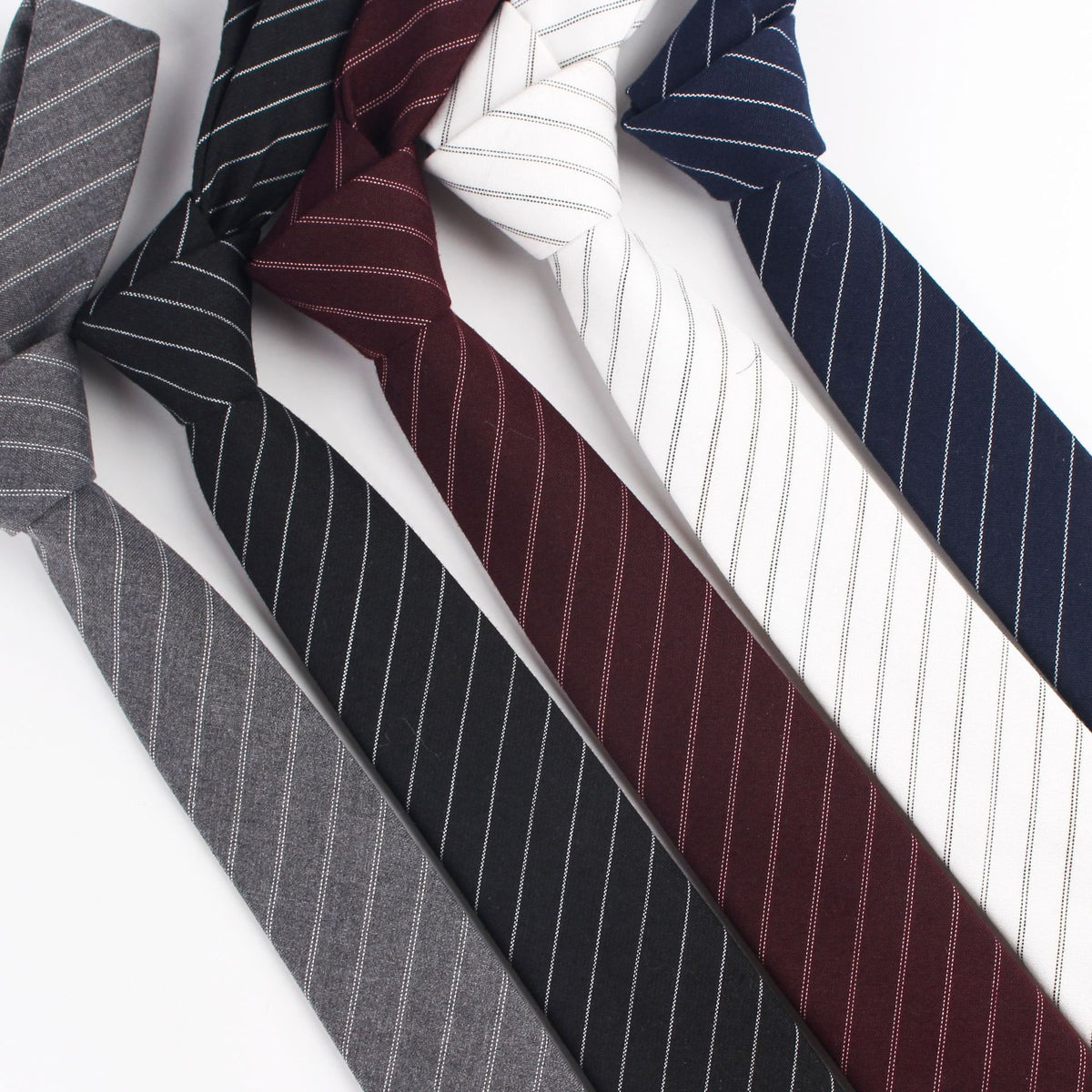 Men's Tie Cotton Jacquard Casual Business Korean Wedding Birthday Party Literary Cotton Striped Tie