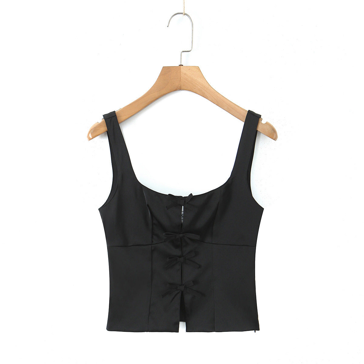 Women's chest bow decoration top with small suspender and short style for women