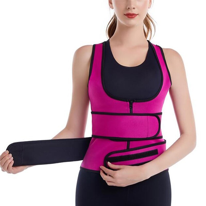 Women Waist Trainer Corset with Zipper, Solid Color Postpartum Shaper Vest, Fat Burning Stomach Wrap for Body Modeling S-3XL
