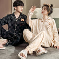 Couple's pajamas men's and women's lapel open home clothes