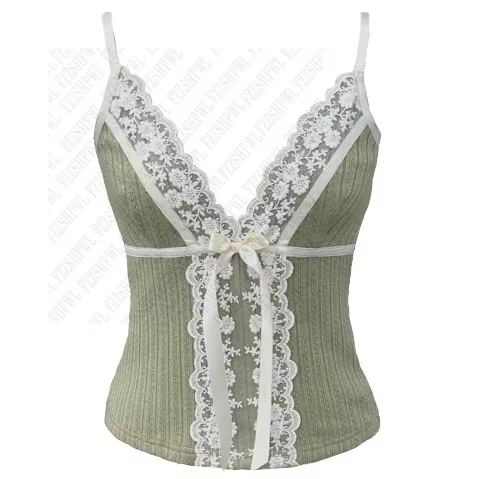 Slimming Breathable Comfortable Versatile Sweet Style Spaghetti