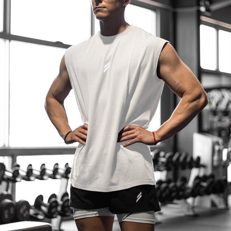 Muscle-Burning Fitness Vest for Men Summer Casual Running Training Loose Oversized Mesh Crewneck Sweatshirt