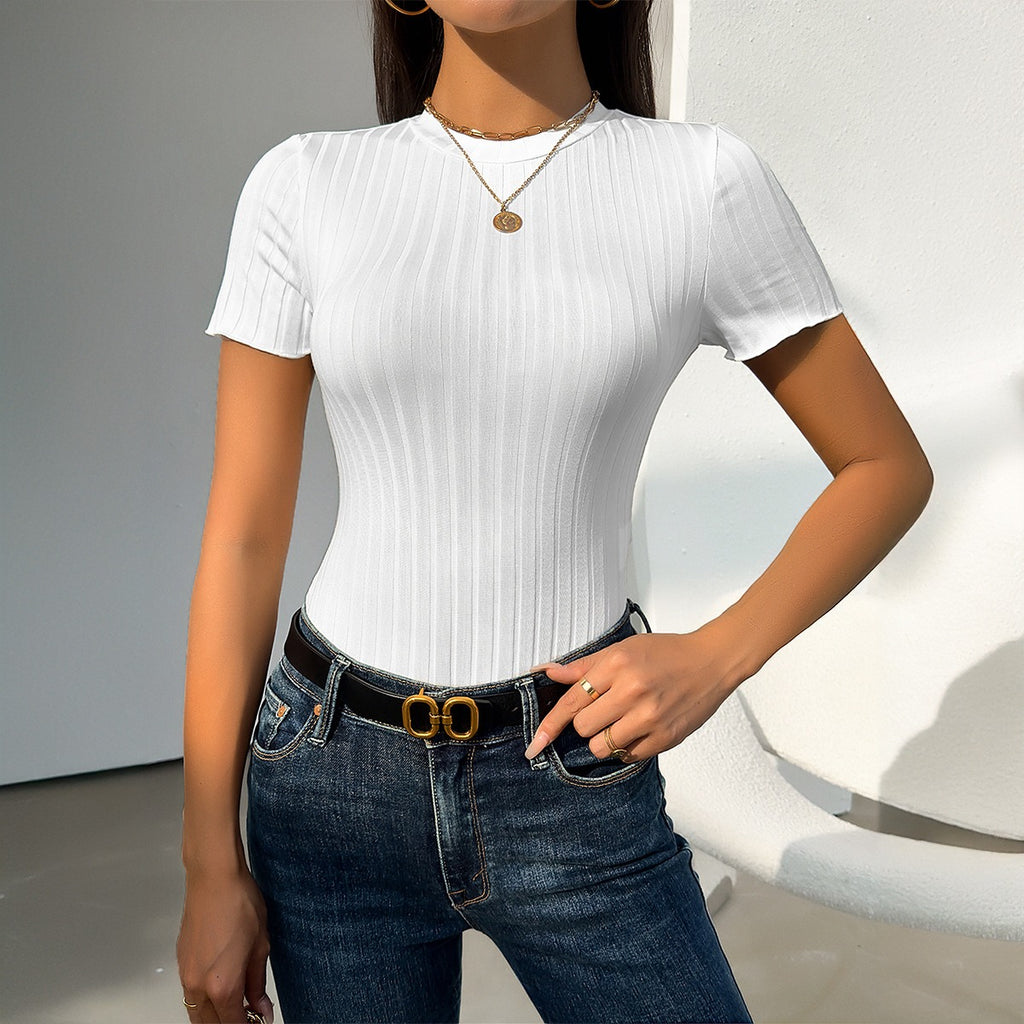 Spring and summer Y2K foreign trade European and American women's clothing temperament solid color short sleeved jumpsuit