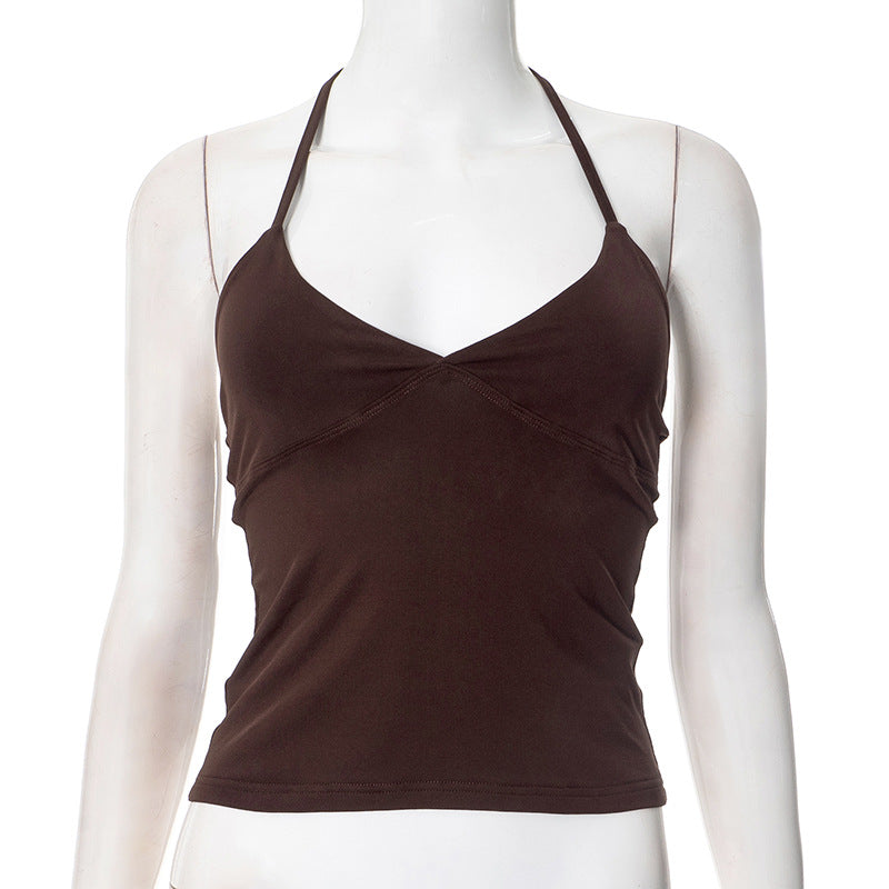 Women's Y2K neck hanging hot girl base vest top