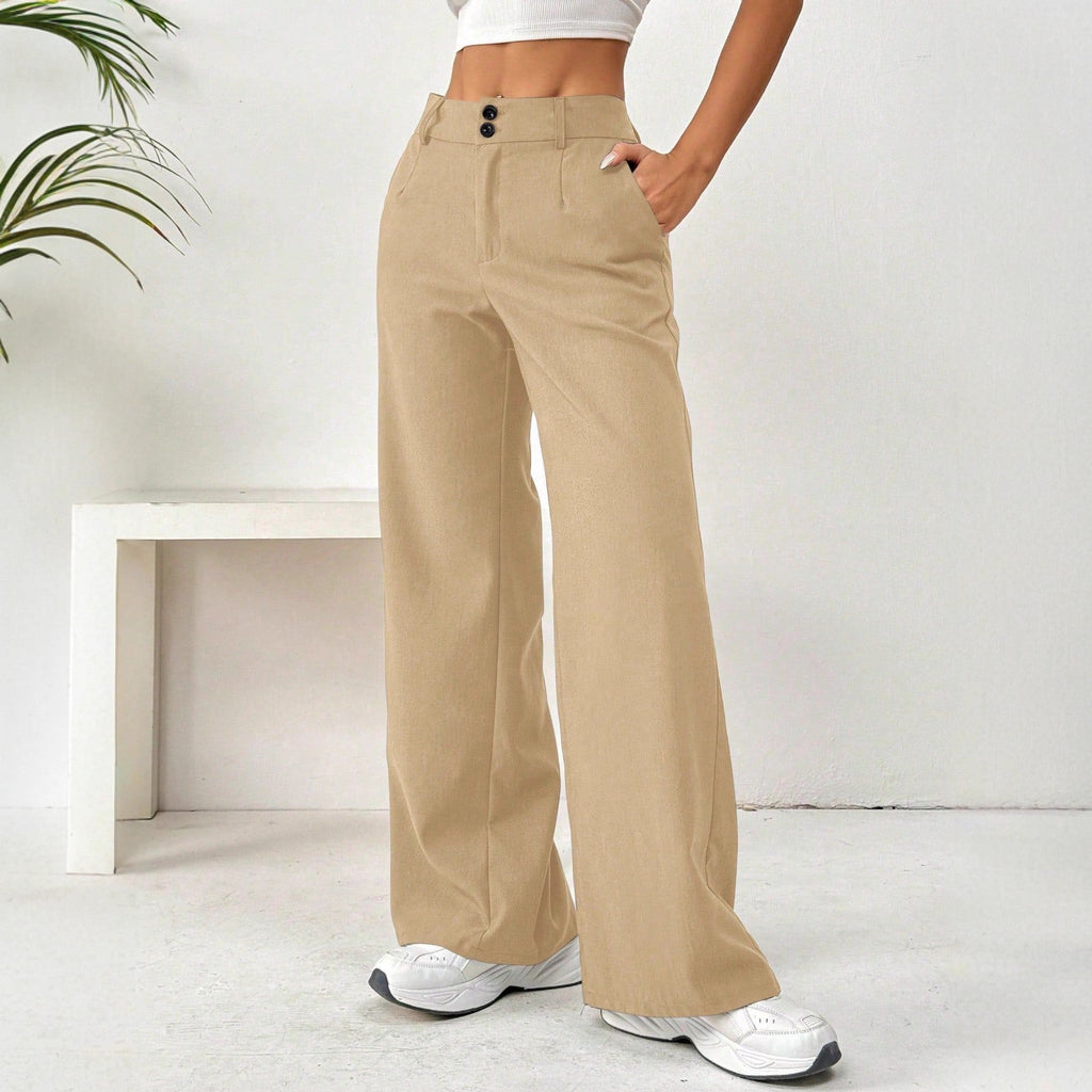 Loose slimming straight leg pants