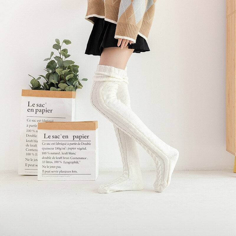 Anime Cartoon Knitting Stocking Lolita Cosplay Loose Socks JK Women Woollen Stockings Girl Student Fashion