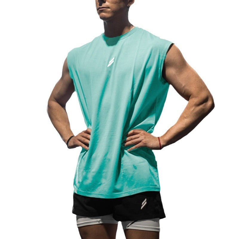 Muscle-Burning Fitness Vest for Men Summer Casual Running Training Loose Oversized Mesh Crewneck Sweatshirt