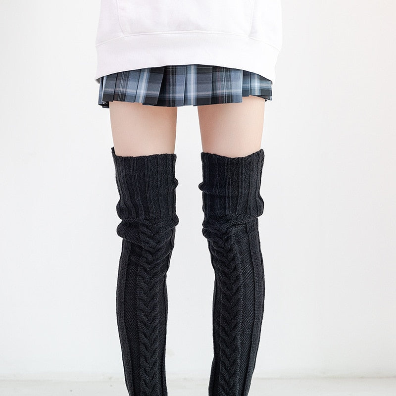 Anime Cartoon Knitting Stocking Lolita Cosplay Loose Socks JK Women Woollen Stockings Girl Student Fashion