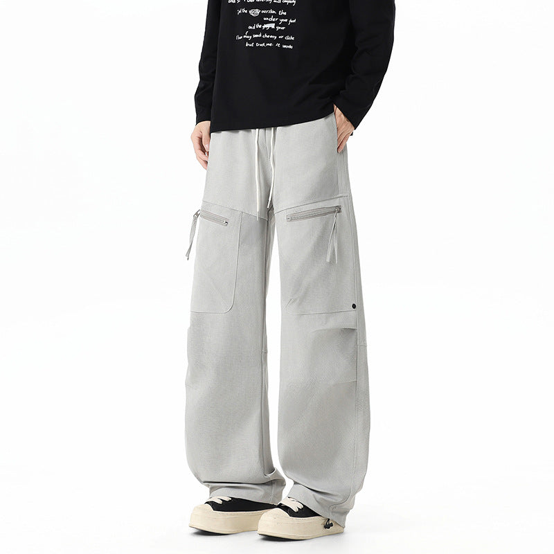 Men's Leg Cargo Pants, Multi-Pocket Loose Fit Casual Trousers for Hiking