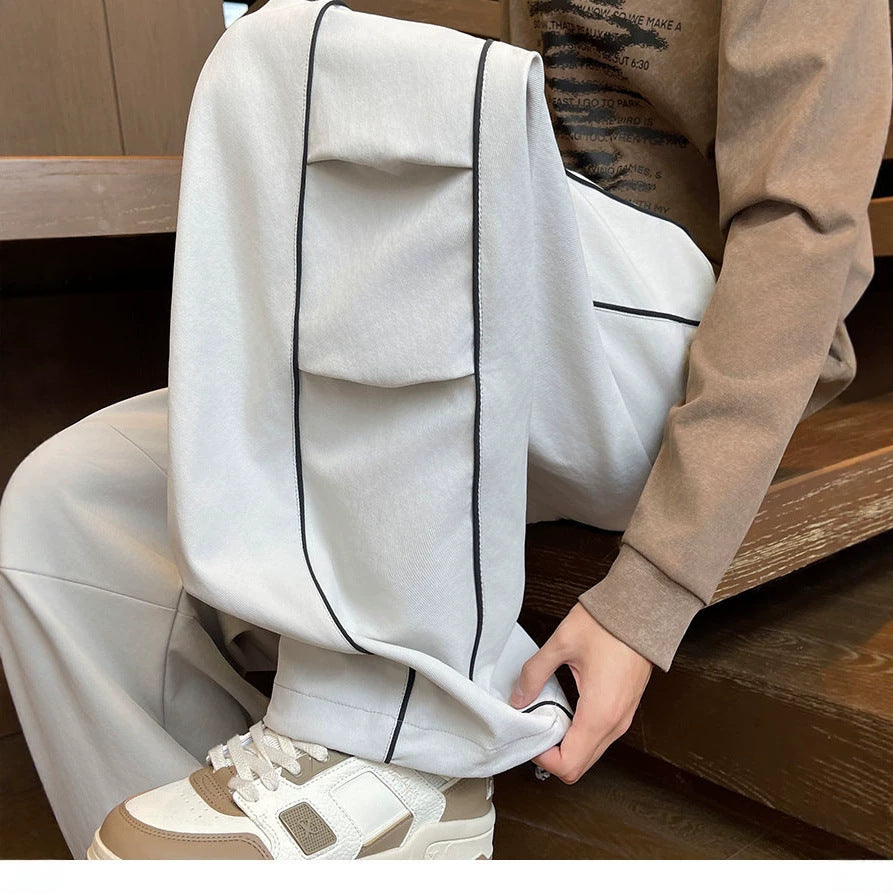 Embroidered Straight Leg Casual Pants