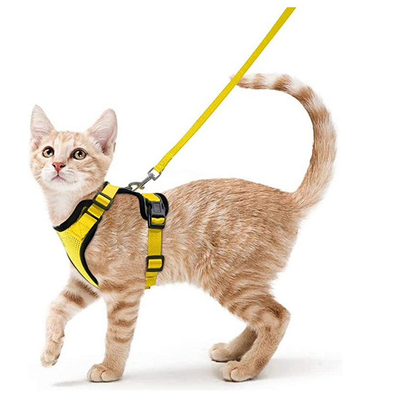 Cat Harness and Leash with Easy Control, Escape-Proof - Soft Adjustable Vest Harness for Walking Cats.
