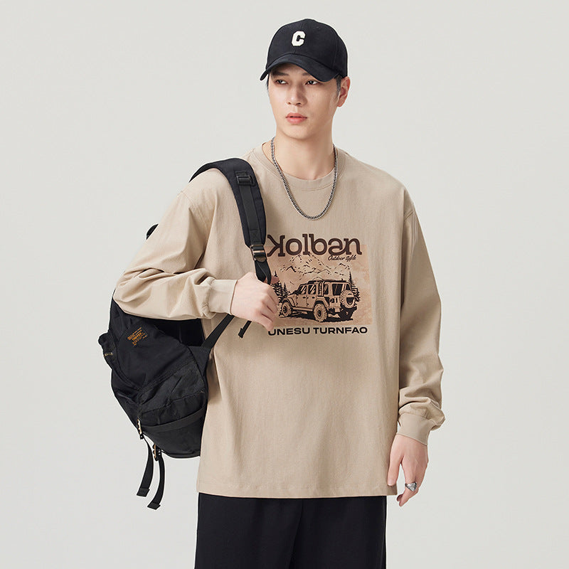Men's  Printed Long Sleeve Crew Neck T-Shirt