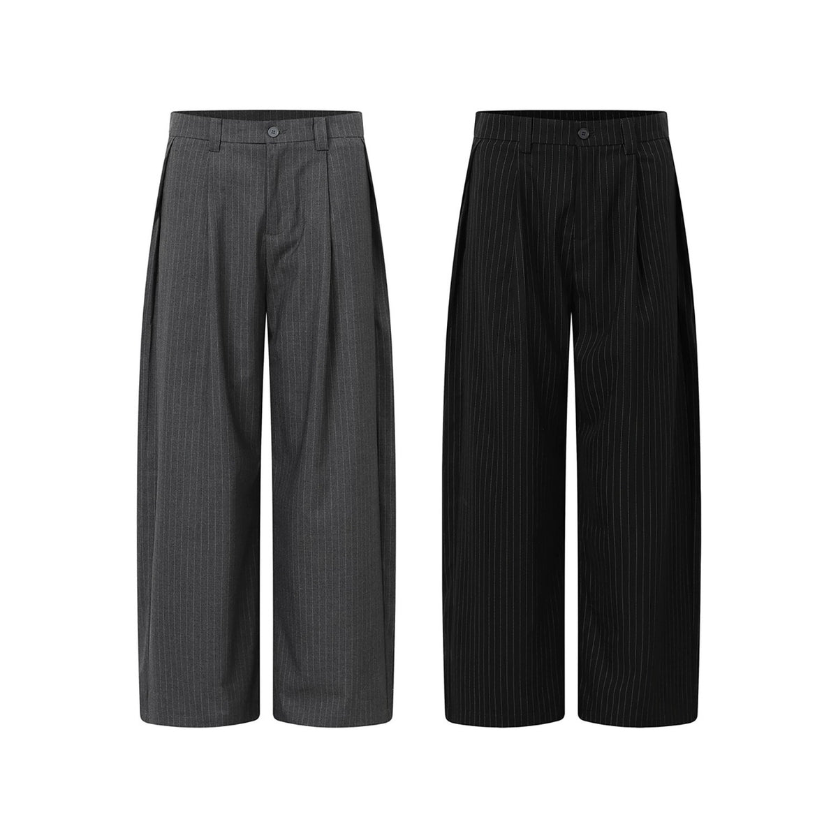 Vertical Stripe Drape Suit Pants