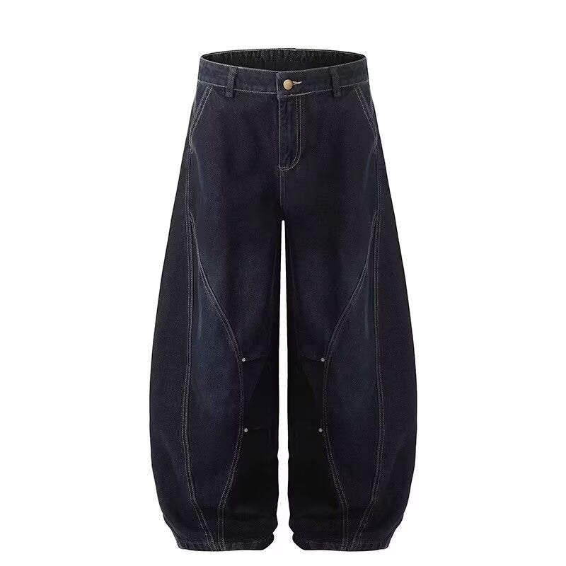 Vintage Washed Knife-Edge Jeans Women's Loose Casual Wide Leg Pants