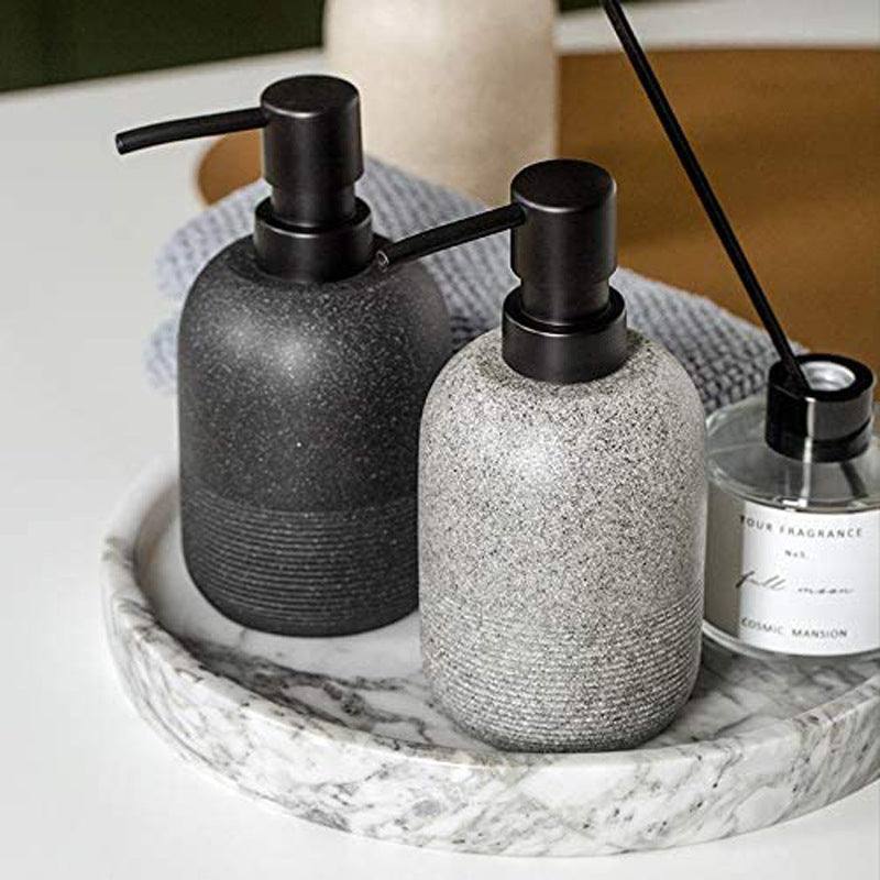 Stone Texture Bathroom Set with Lotion and Soap Dispenser Bottles for Home Hotel