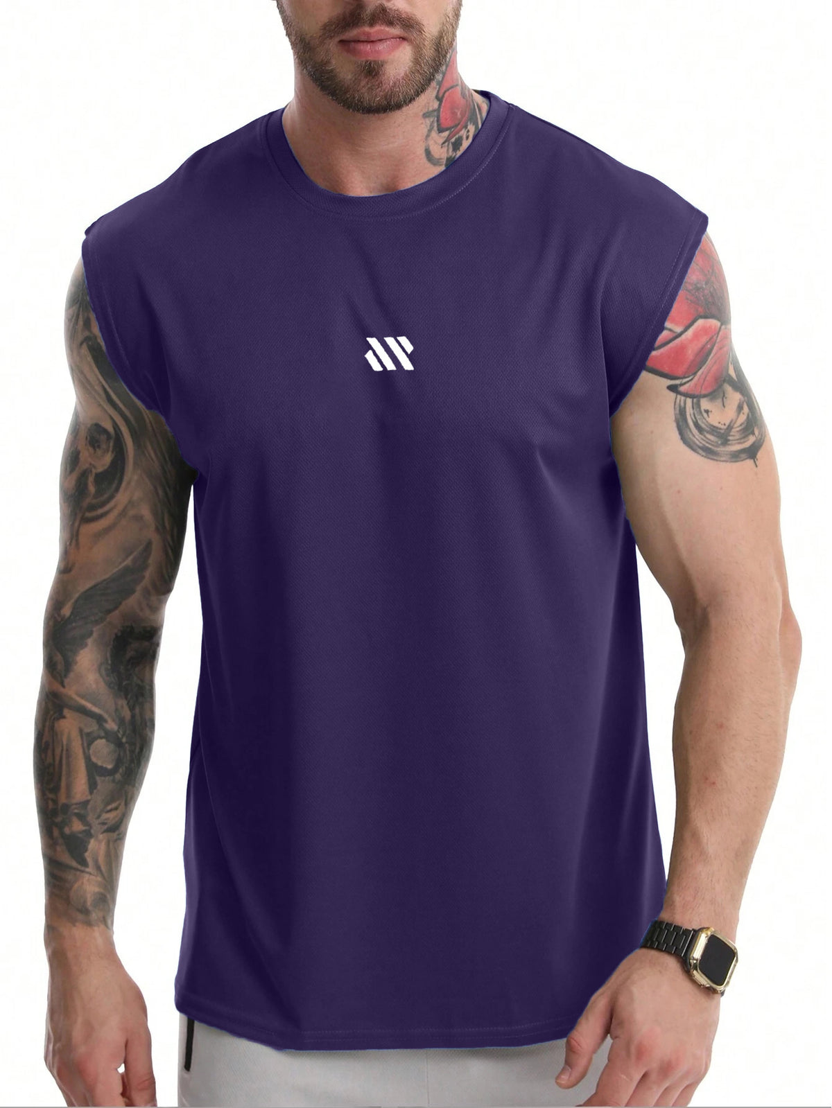 Muscle-Burning Fitness Vest for Men Summer Casual Running Training Loose Oversized Mesh Crewneck Sweatshirt