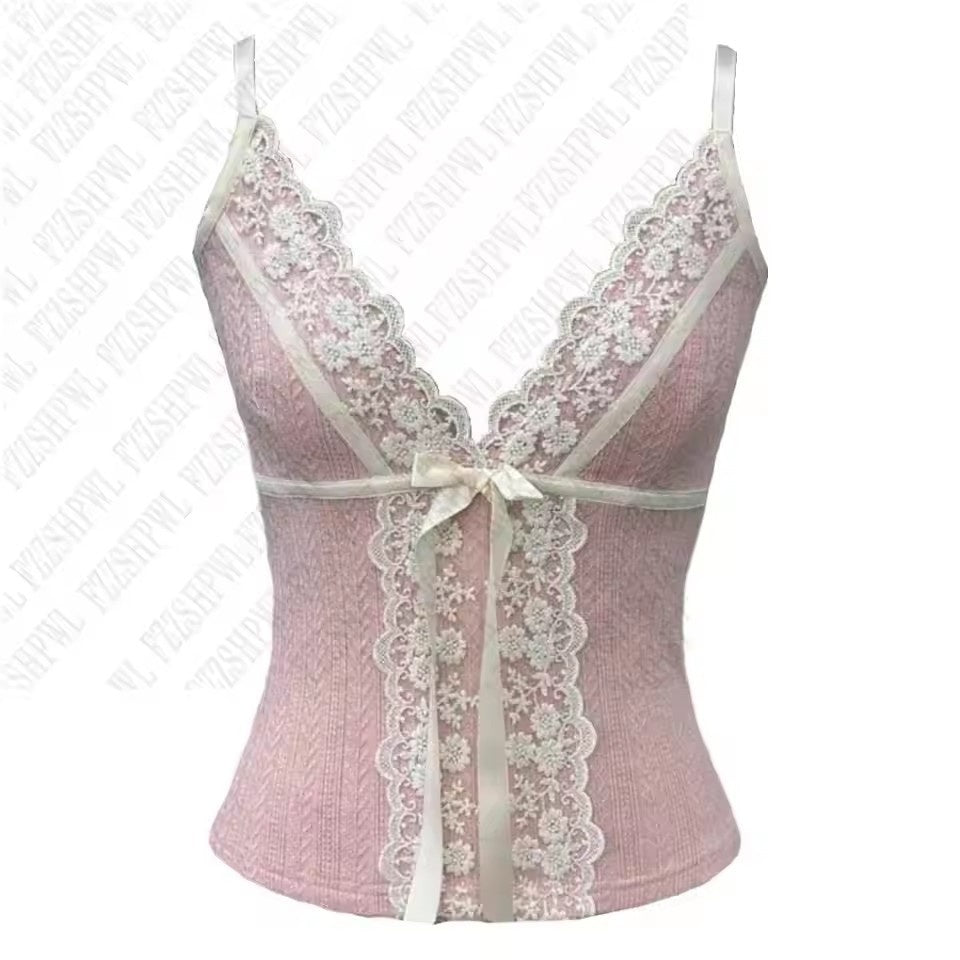 Slimming Breathable Comfortable Versatile Sweet Style Spaghetti
