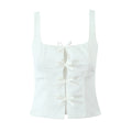 Women's chest bow decoration top with small suspender and short style for women