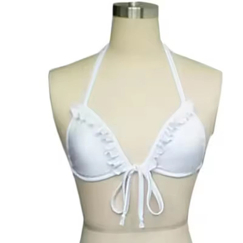 Sweet Versatile Solid Color Polka Dot Bikini Underwear Set