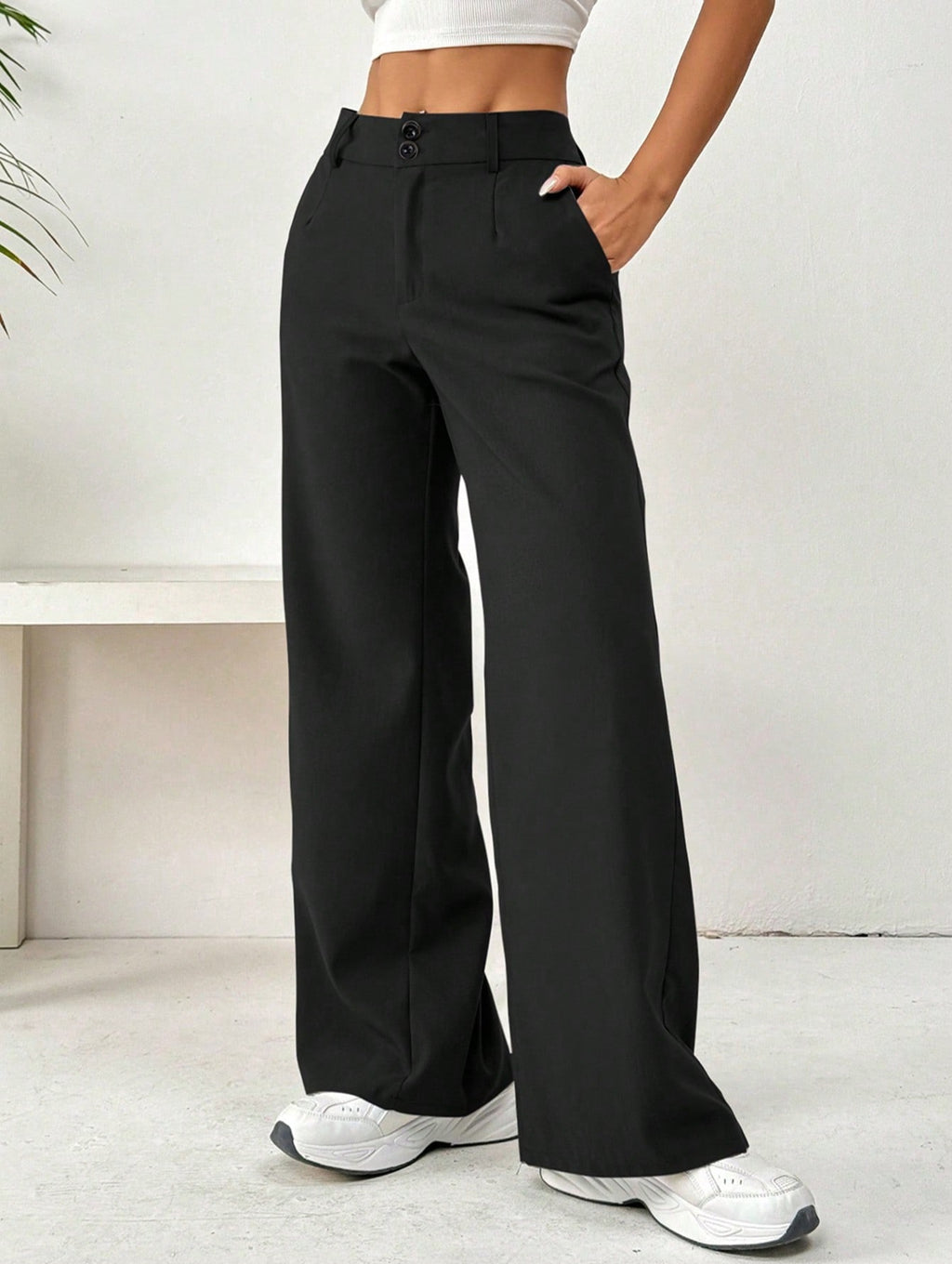 Loose slimming straight leg pants