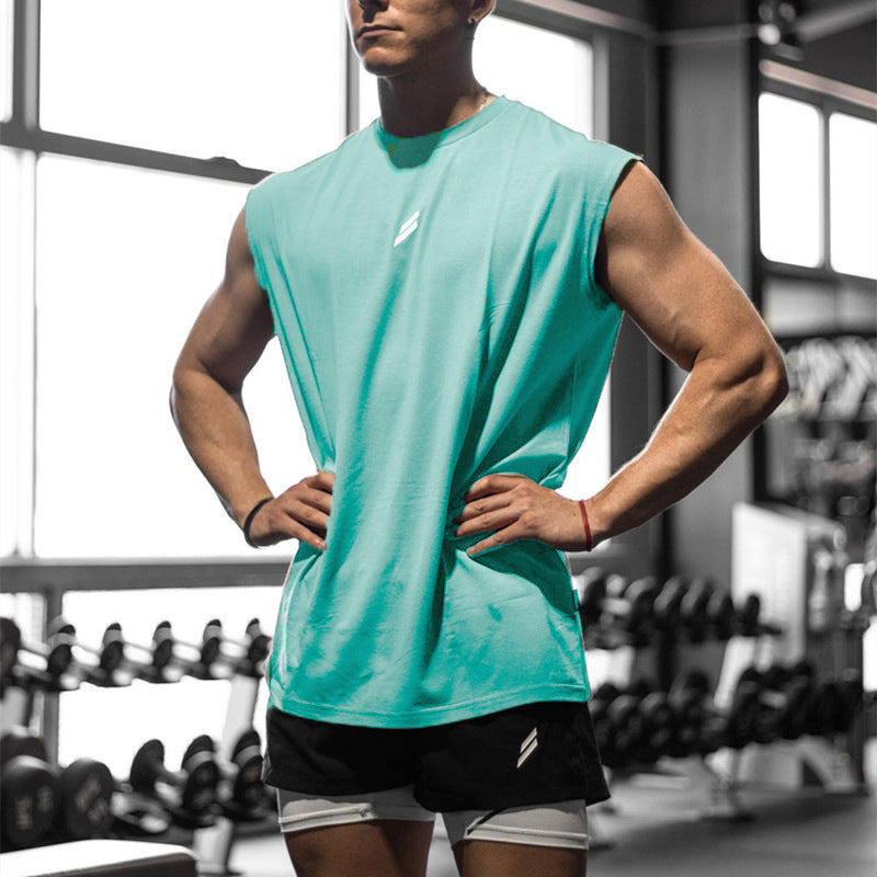 Muscle-Burning Fitness Vest for Men Summer Casual Running Training Loose Oversized Mesh Crewneck Sweatshirt