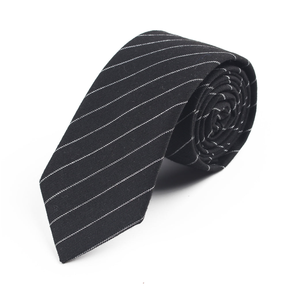 Men's Tie Cotton Jacquard Casual Business Korean Wedding Birthday Party Literary Cotton Striped Tie