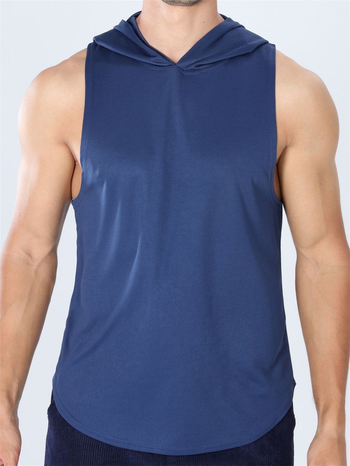Summer Hooded Sleeveless Hoodie for Men, Sporty Breathable Running Outdoor Fitness Hoodie, Basketball Quick-Dry Top T-Shirt