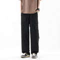 Cargo Pants Men Spring Autumn Trendy High-Quality Streetwear Drawstring Cuffed Sweatpants Straight Loose Casual Long Pants