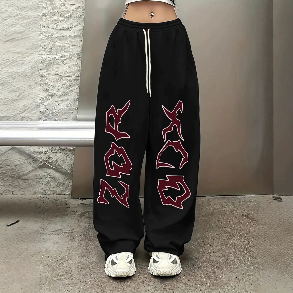 Wide Leg High Waist Adjustable Drawstring Pants