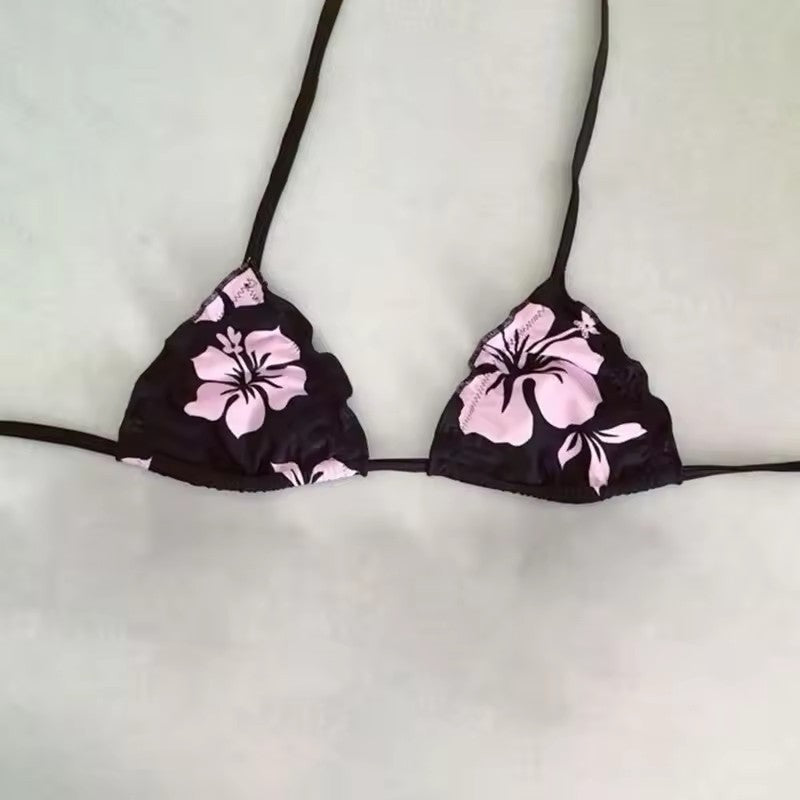Sweet Versatile Solid Color Polka Dot Bikini Underwear Set