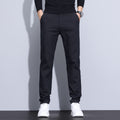 Men's Straight Leg Casual Business Trousers Wrinkle Resistant Formal Pants