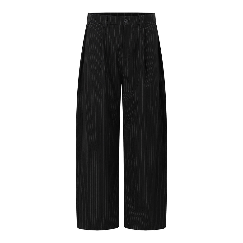 Vertical Stripe Drape Suit Pants
