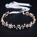 Bride Girl Headwear Korean Rhinestone Flower Pearl Hair Band Soft Chain Hair Hoop Minimalist Wedding Dress Hair Accessories