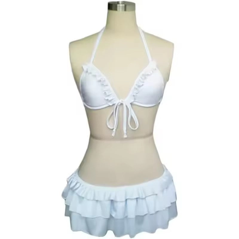 Sweet Versatile Solid Color Polka Dot Bikini Underwear Set