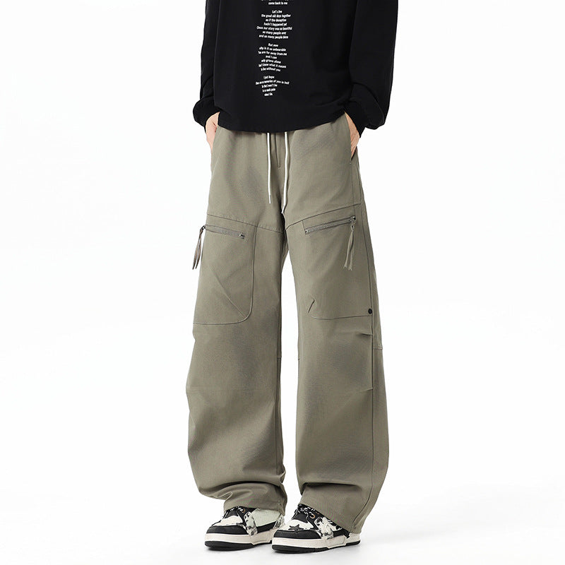 Men's Leg Cargo Pants, Multi-Pocket Loose Fit Casual Trousers for Hiking
