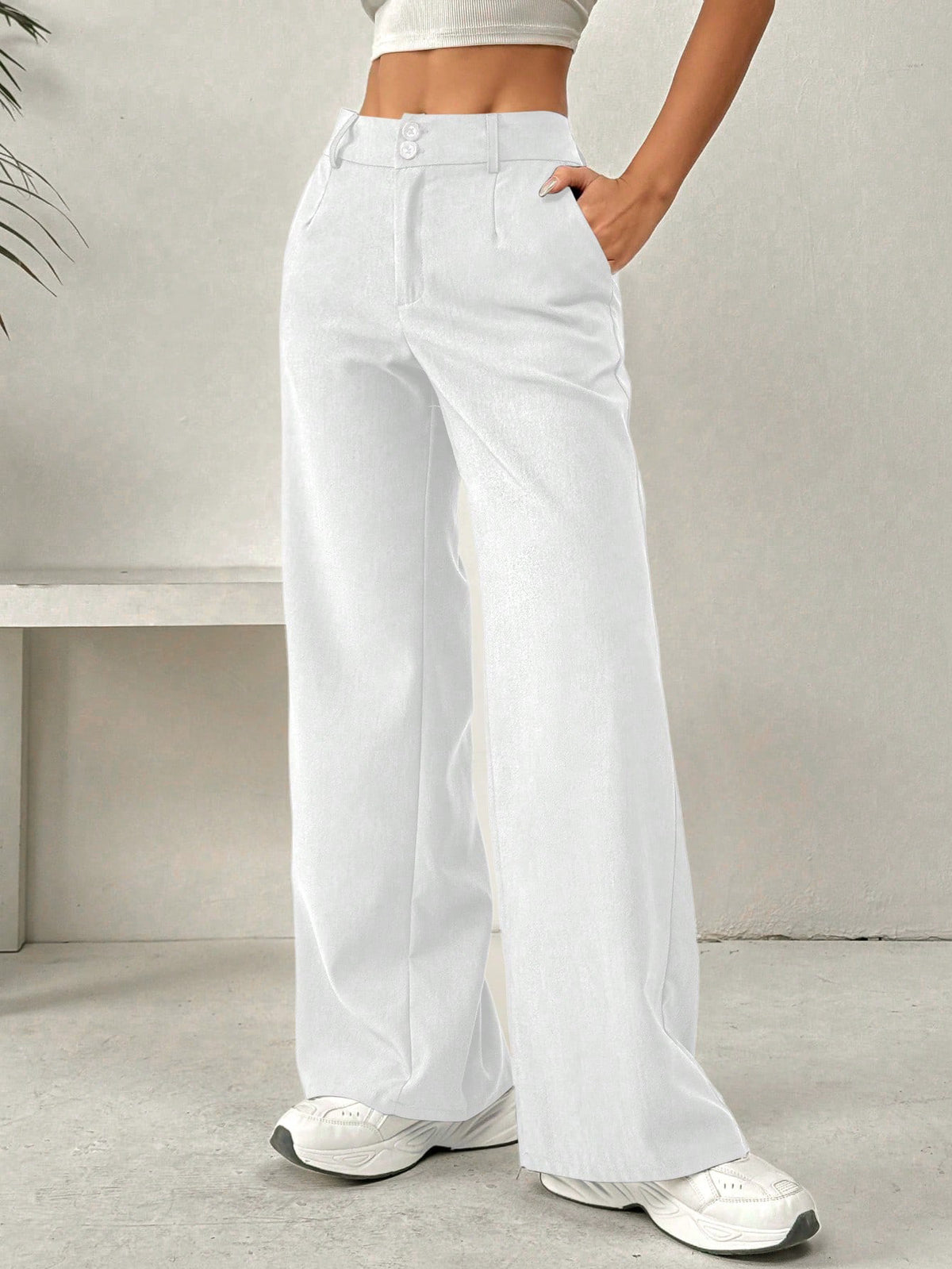 Loose slimming straight leg pants