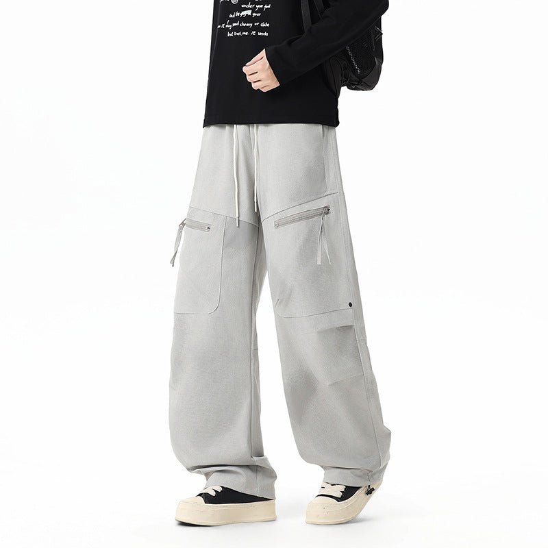 Men's Leg Cargo Pants, Multi-Pocket Loose Fit Casual Trousers for Hiking