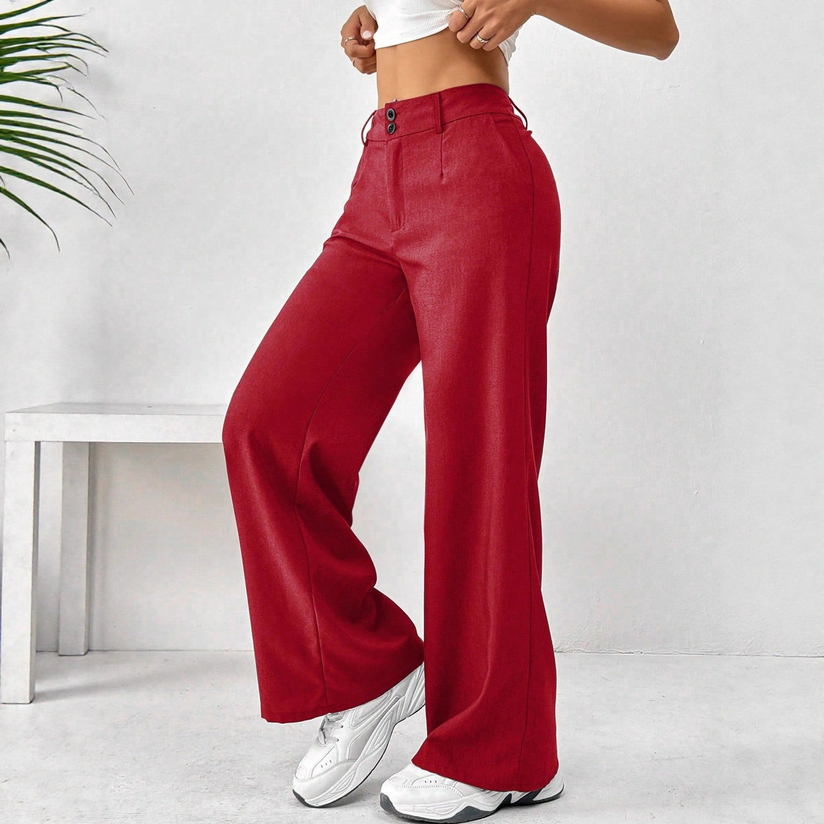 Loose slimming straight leg pants
